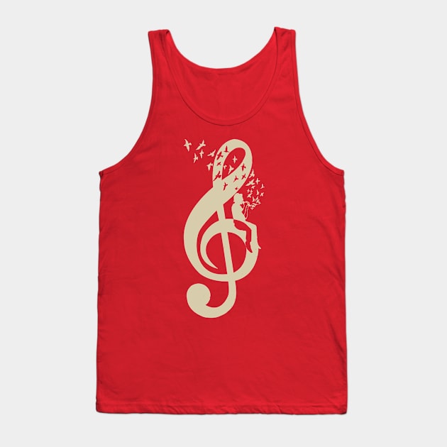 Treble Clef -  Music Singer - Vintage Tank Top by barmalisiRTB